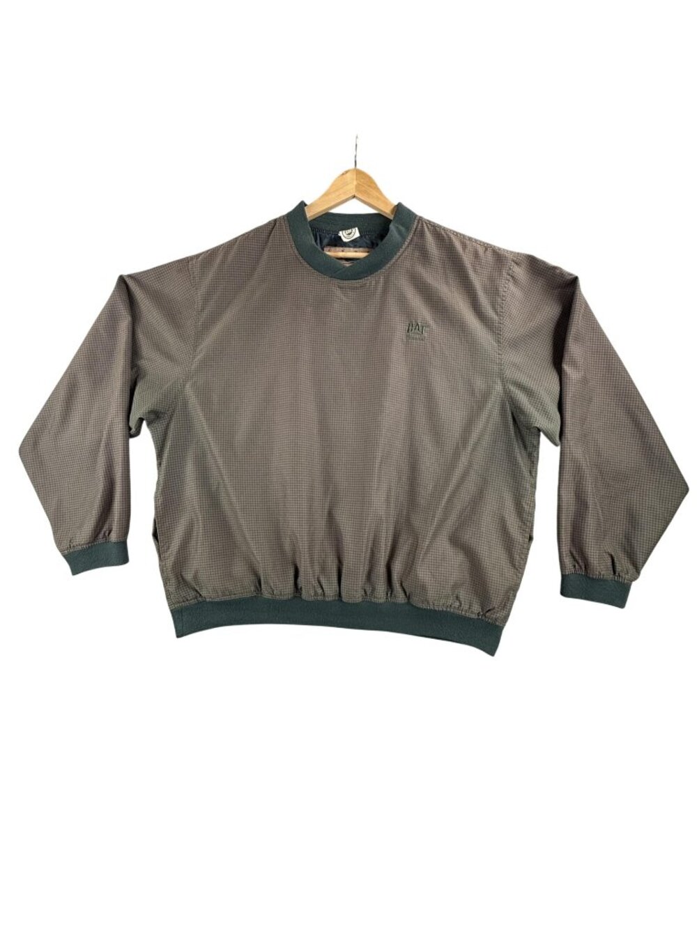 Vintage Caterpillar Jacket Mens Large Brown Financial Windbreaker Pullover 90s